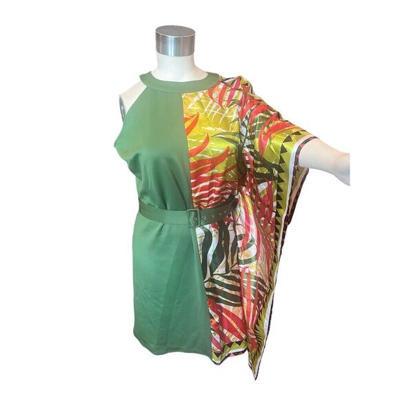 Ashley Stewart Multicolor Belted Shawl Dress - Picture 1 of 6